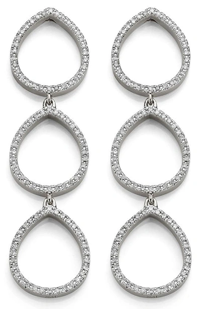 Monica Vinader Naida Teardrop Diamond Linear Drop Cocktail Earrings In Ss