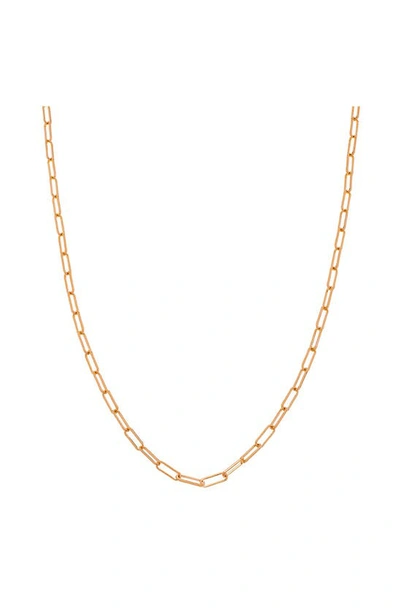 Sethi Couture Paperclip Chain Necklace In Rose