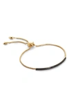 MONICA VINADER FIJI BLACK DIAMOND MINI BAR SLIDER BRACELET,GP-BM-EPMB-BKD