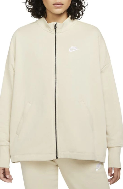 Nike Sports Essentials Full Zip Sweatshirt In Rattan/ Rattan/ White