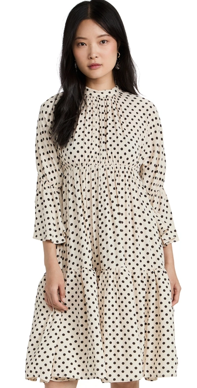 Bytimo Bubble Viscose Flounce Dress In Dots