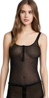 KIKI DE MONTPARNASSE RIBBED INTIME TANK BLACK,KIKII40393