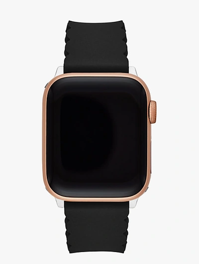 Kate Spade Black Scallop Silicone 38/40mm Band For Apple Watch® In Black