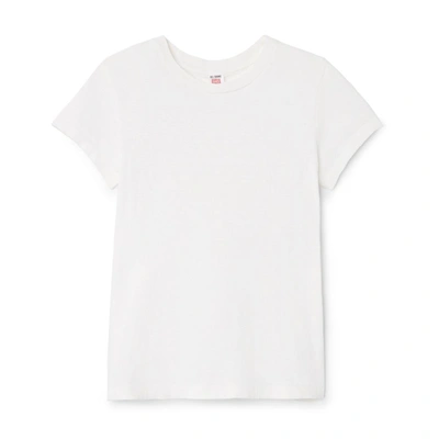 Re/done Slim Crewneck Tee In Vintage White