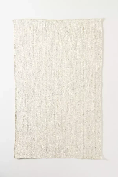 Anthropologie Handwoven Lorne Rectangle Rug By  In White Size M