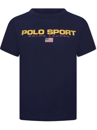 Ralph Lauren Kids' Polo Sport Cotton T-shirt In Blue