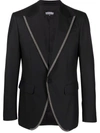 DSQUARED2 CONTRAST-TRIM SINGLE-BREASTED BLAZER