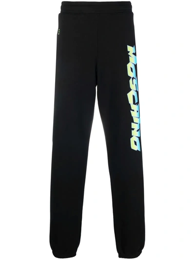 Moschino Black Logo Print Lounge Pants In A1555 Fantasy Print