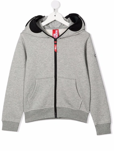 Ai Riders On The Storm Young Kids' Goggle-detail Zip-up Hoodie In Grey