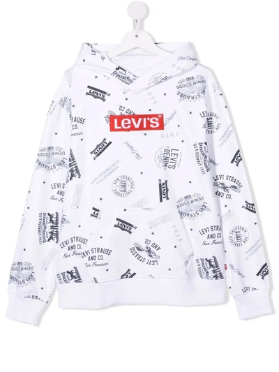 Levi's Teen Graphic-print Cotton Hoodie In White