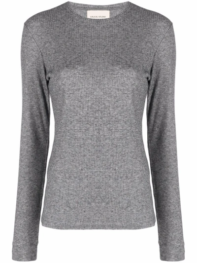 Loulou Studio Ortigia Round-neck Jumper In Grey Melange