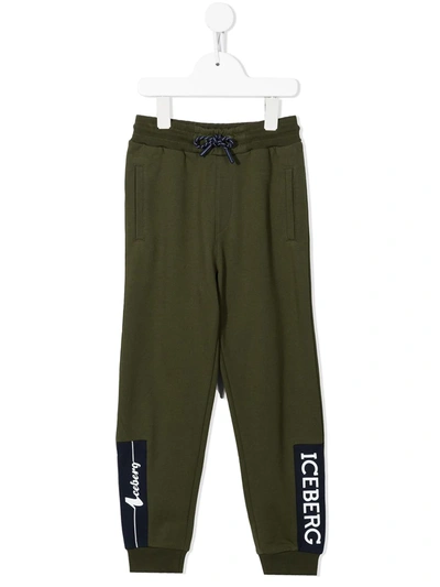 Iceberg Kids' Logo-print Track Pants In Green