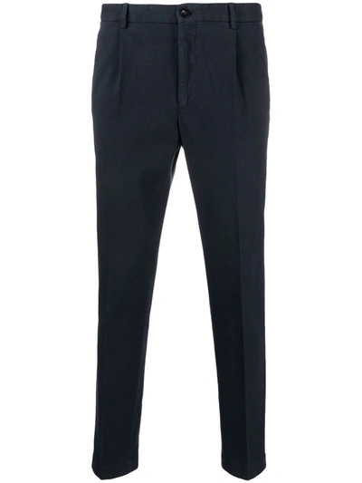 Incotex Mid-rise Tapered-leg Trousers In Blue