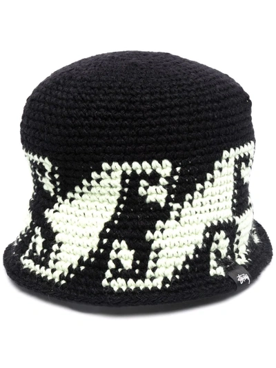 帽子 stussy waves knit bucket hat Black Stussy Waves Knit Bucket Hat In Black | ModeSens