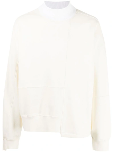 Five Cm Roll-neck Panelled Sweatshirt In White