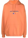 Vetements Haute Couture Embroidered-logo Hoodie In Orange