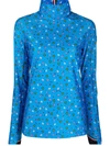 Moncler Patterned Roll Neck Top In Blue