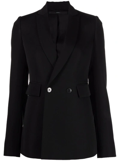 Sapio Tailored Double-breasted Blazer In Black