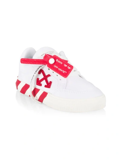 Off-white Babies' Little Kid's Low Vulcanized Canvas Sneakers In White Red