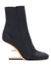 Fendi First Leather Bootie In Black