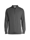 Peter Millar Comfort Interlock Quarter Zip Pullover In Iron