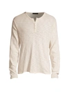 Atm Anthony Thomas Melillo Distressed Cotton Henley Top In Wheat