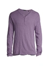 Atm Anthony Thomas Melillo Distressed Cotton Henley Top In Faded Grape