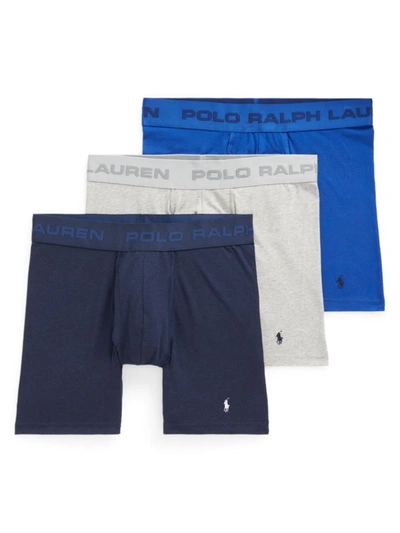 Polo Ralph Lauren 3-pack Elastic Logo Waistband Boxer Briefs In Neutral