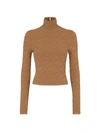 FENDI WOMEN'S DIAGONAL LOGO TURTLENECK TOP,400015091979