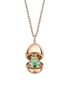 Fabergé Women's  Essence 18k Rose Gold, Emerald, Diamond & Green Lacquer Frog Surprise Locket