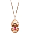 Fabergé Women's  Essence 18k Rose Gold, Ruby & Diamond Heart Surprise Locket