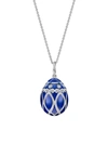 Fabergé Women's Heritage Yelagin 18k White Gold, Diamond & Royal Blue Guilloché Enamel Petite Egg Pendant Ne