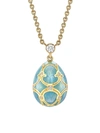 Fabergé Women's Heritage 18k Yellow Gold, Diamond & Turquoise Guilloché Enamel Petite Egg Pendant Necklace