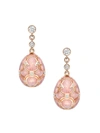 Fabergé Women's Heritage 18k Rose Gold, Diamond & Pink Guilloché Enamel Egg Drop Earrings