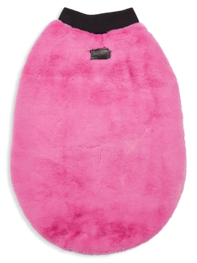 Apparis Carter Faux Fur Dog Sweater In Sugar Pink