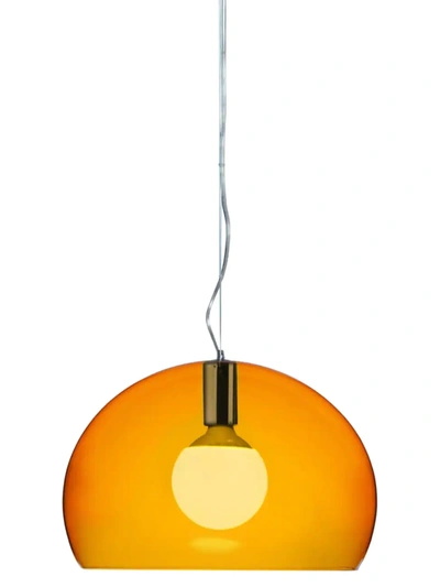 Kartell Fl/y Small Bubble Pendant Lamp In Orange