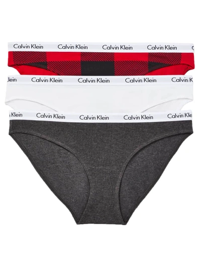 Calvin Klein Carousel Bikini 3-pack In Buffalo,white,grey