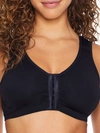 Leading Lady Laurel Seamless Front-close Wire-free Bra In Black