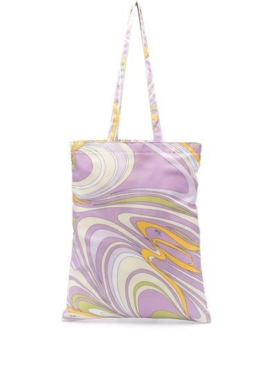 Emilio Pucci Onde-print Tote Bag In 紫色