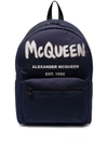 Alexander Mcqueen Shoulder Straps Backpack With Front Zip Pocket In 蓝色