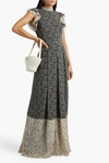 MIKAEL AGHAL RUFFLED FLORAL-PRINT GEORGETTE GOWN,3074457345627835667