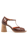 Sarah Chofakian Leather Manchester Sandals In Brown