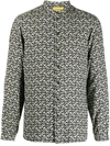 Dundas Monogram Button-up Shirt In Black