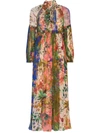 Zimmermann Tropicana Ruffled Pleated Floral-print Silk-crepon Dress In Green