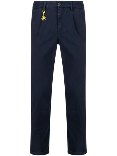 Manuel Ritz Garment-dyed Chinos In Blue