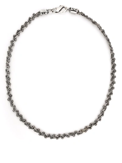 Emanuele Bicocchi Braided Knot Thin Necklace In Silver