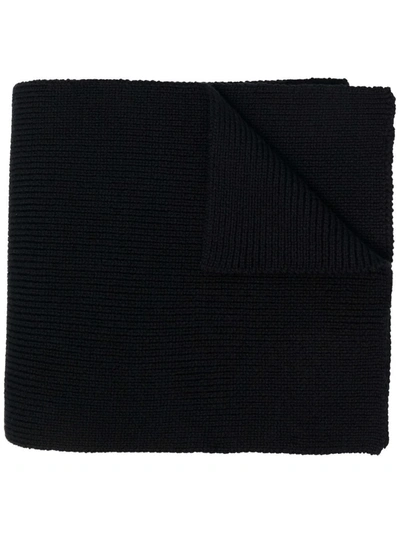 Versace Medusa-patch Knit Scarf In Black