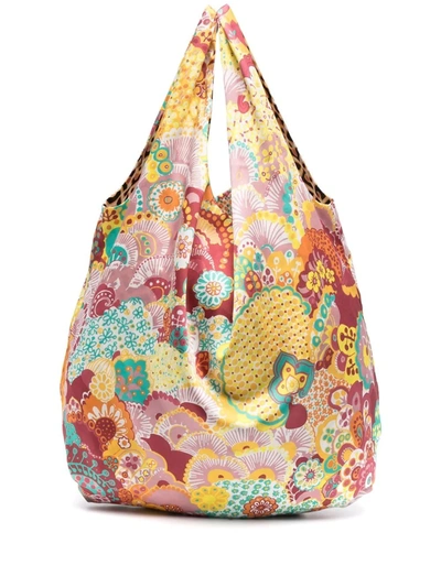 La Doublej Reversible Mixed-print Tote Bag In Yellow