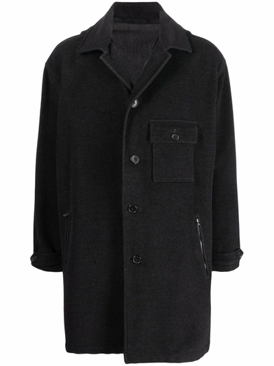 Pre-owned Yohji Yamamoto 2000s  Detachable Hood Knee-length Coat In Black