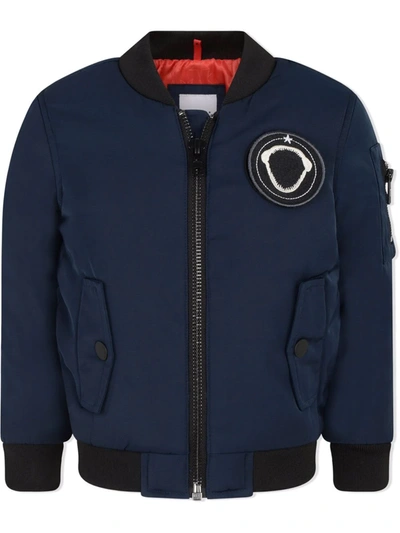 Givenchy Kids' Logo-patch Bomber Jacket In Blue